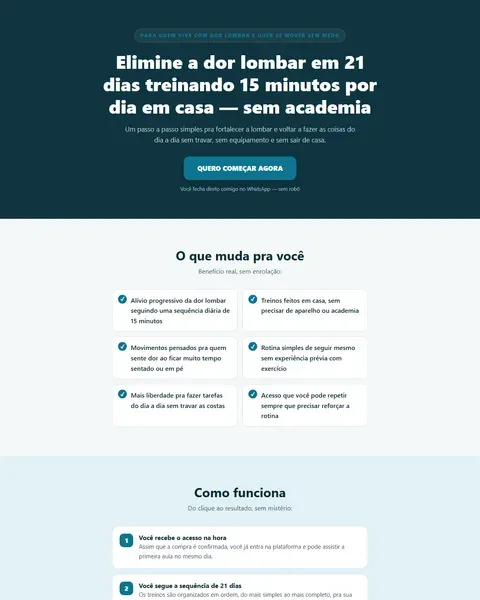 Página de venda criada no EliteApp, com headline, botão de compra e seção de benefícios